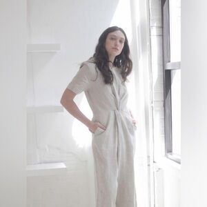 Shaina Mote Verana Jumpsuit 100% Linen 2 EUC Natural